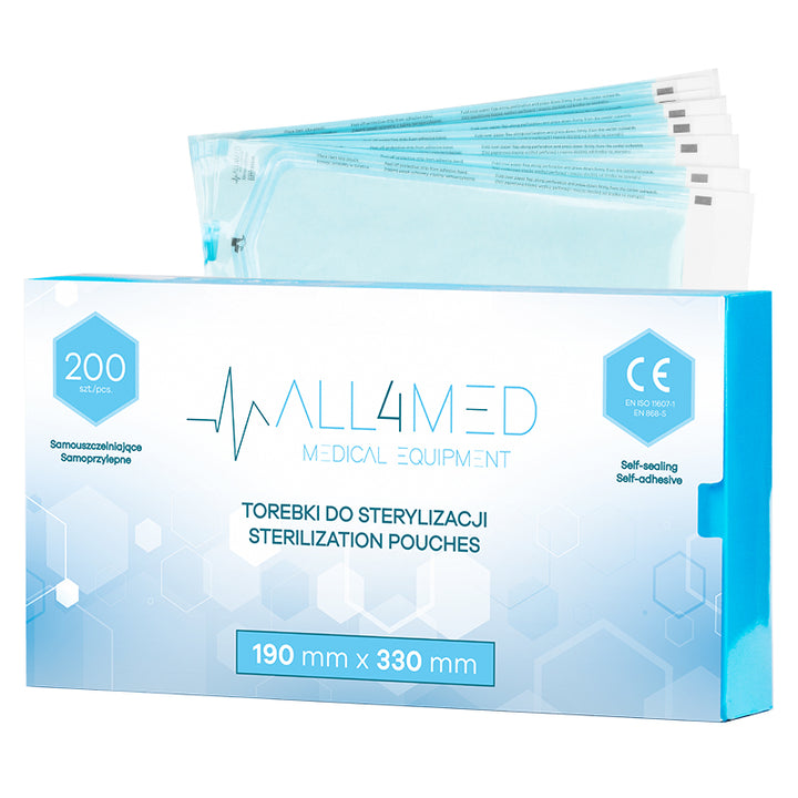 Pochettes de Stérilisation pour Autoclave All4Med 190 × 330 mm – 200 Pièces