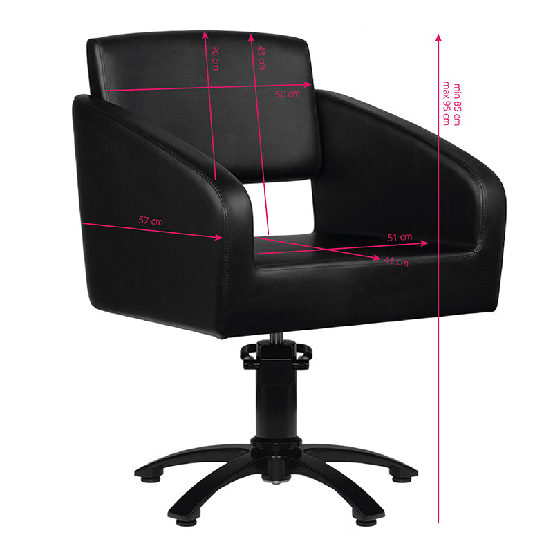 Fauteuil de Coiffeur Gabbiano Bergen Noir