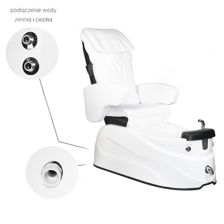 Fauteuil Pédicure Spa Électrique Massant AS-122 Blanc 2