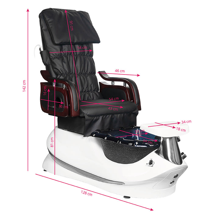 Fauteuil Pédicure Spa Électrique Massant AS-261 Blanc 7