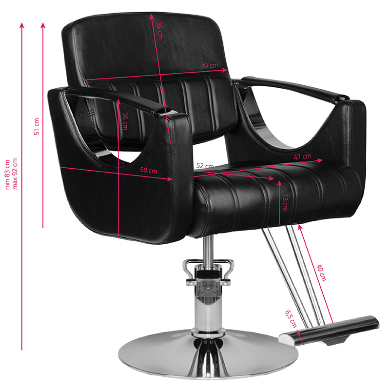 Fauteuil de Coiffeur Hair System HS52 Noir 5