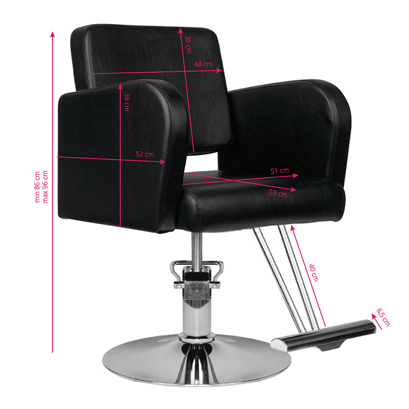 Fauteuil de Coiffeur Hair System HS92 Noir
