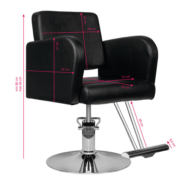 Fauteuil de Coiffeur Hair System HS92 Noir