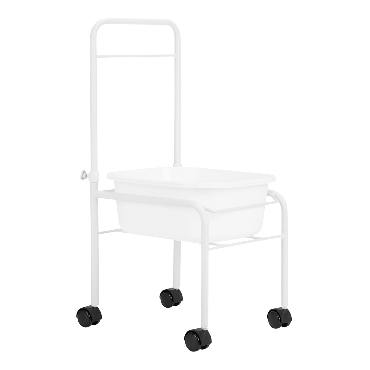 Bain de Pieds Pédicure à Roulettes avec Poignée Blanc