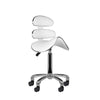 Tabouret de Selle à Roulettes Réglable Eco Cuir Am-880 Blanc