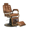 Fauteuil de barbier Gabbiano Boss Look Vieux Cuir Marron clair