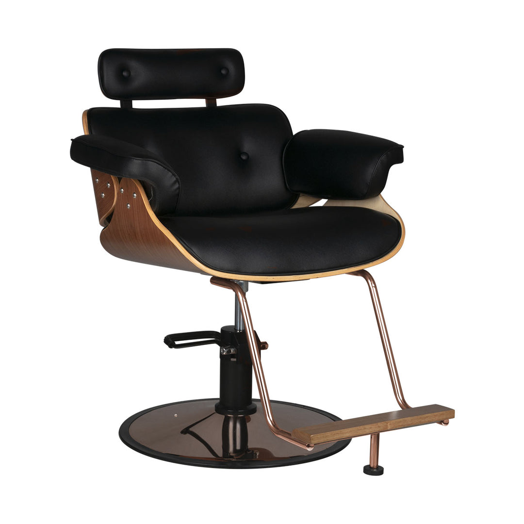 Fauteuil de Coiffeur Gabbiano Florence Walnoot Noir 1