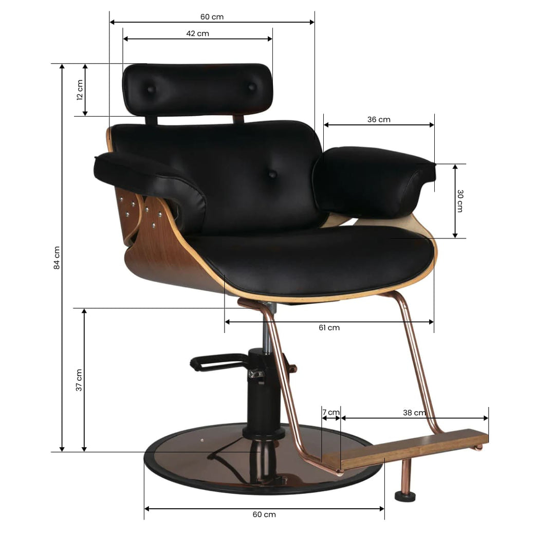 Fauteuil de Coiffeur Gabbiano Florence Noyer Cuivre
