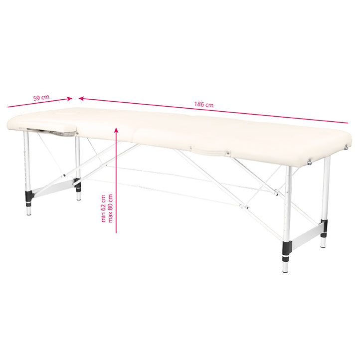 Table de massage Pliante Komfort Activ Fizjo 2 Zones Aluminium Crème 7