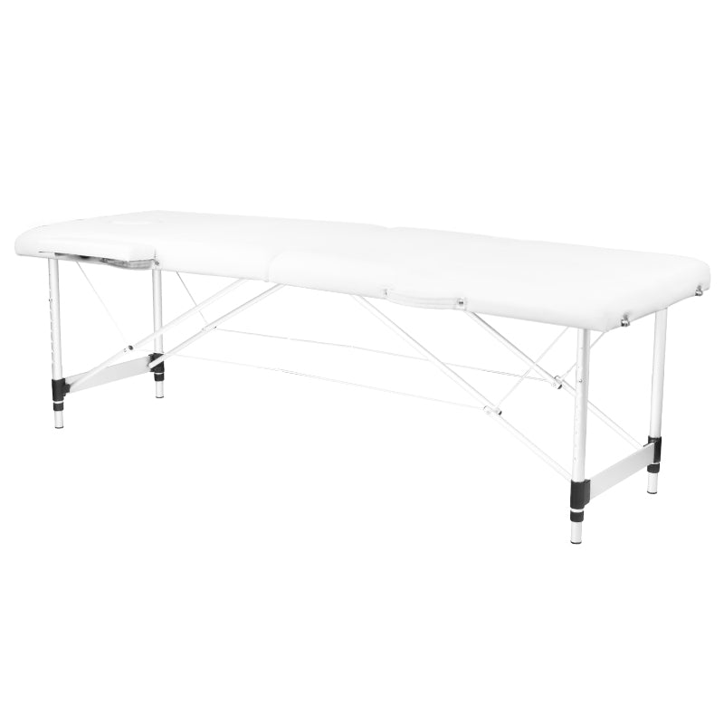 Table de massage Pliante Komfort Activ Fizjo 2 Zones Aluminium Blanc 1