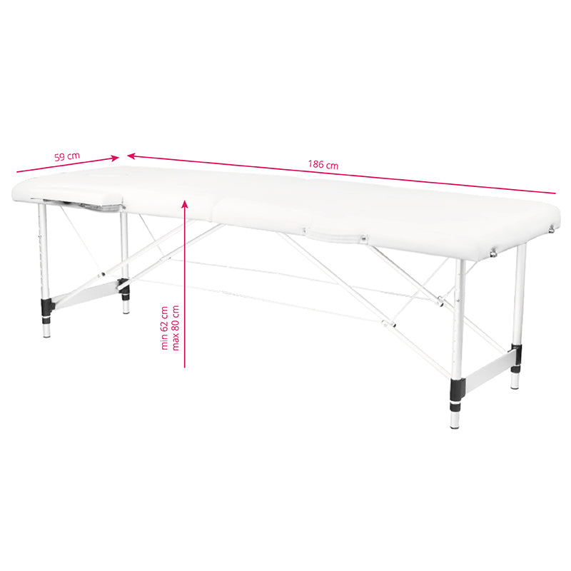 Table de massage Pliante Komfort Activ Fizjo 2 Zones Aluminium Blanc 7