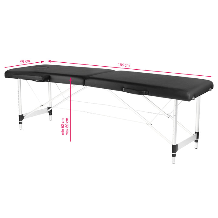 Table de massage Pliante Komfort Activ Fizjo 2 Zones Aluminium Noir 7