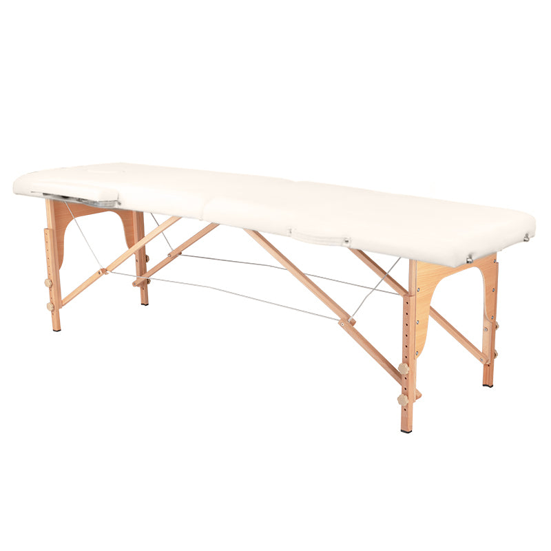 Table de massage Pliante Komfort Activ Fizjo 2 Zones Bois Crème 1