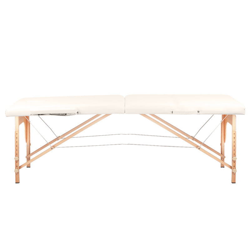 Table de massage Pliante Komfort Activ Fizjo 2 Zones Bois Crème 2