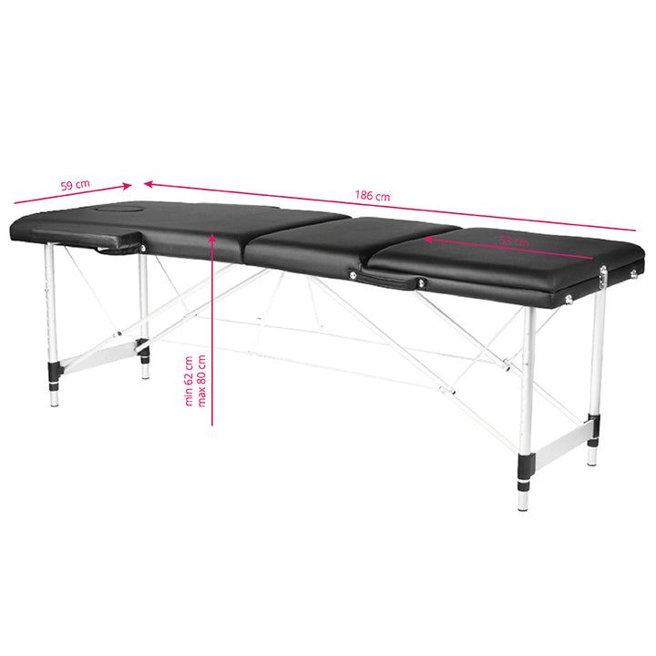 Table de massage Pliante Komfort Activ Fizjo 3 Zones Aluminium Noir 8