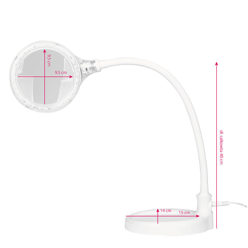 Lampe loupe Elegante 2014-2R 30 SMD LED 3D Luminosité réglable de Table Blanc 5