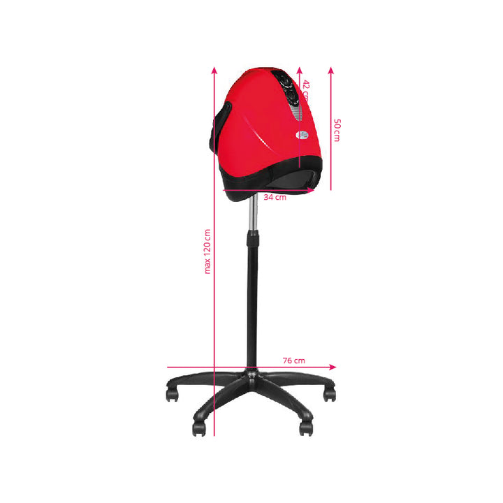 Gabbiano Casque de Séchage avec Trépied LX-201S Mono-Vitesse Rouge 4