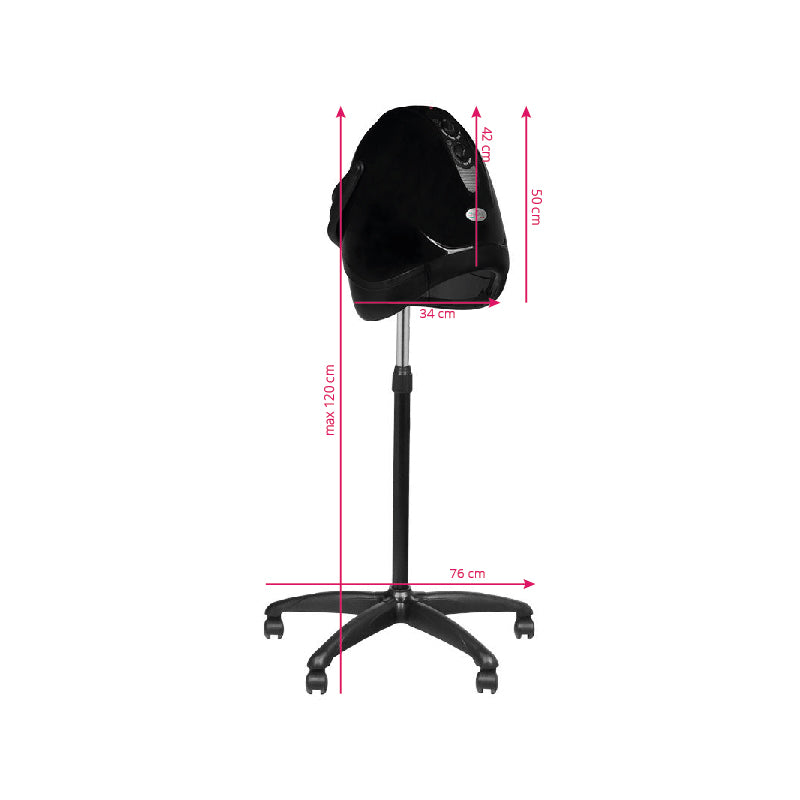 Casque Sèche-Cheveux sur Pied Gabbiano LX-201S Mono Vitesse Noir