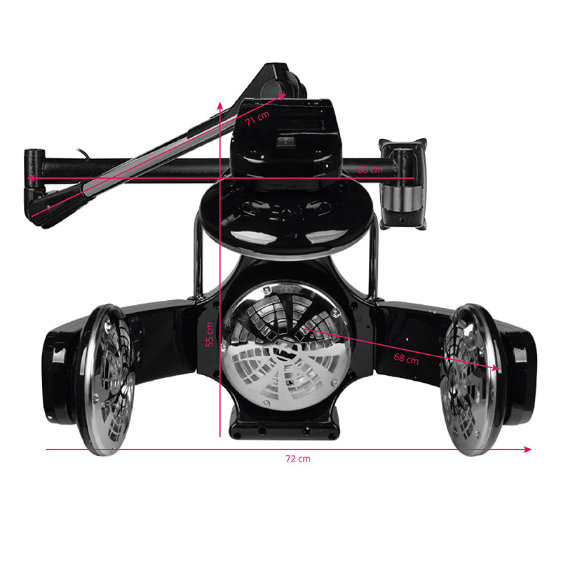 Gabbiano Casque de Séchage Infrazon avec Support Mural 868A Noir