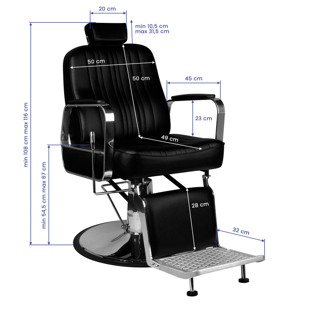 Fauteuil Barbier Gabbiano Patrizio Noir - image 7