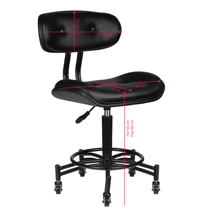 Tabouret à Roulettes Réglable Gabbiano Florence Noir - image 5