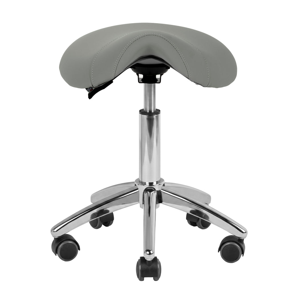 Tabouret de Selle à Roulettes Réglable AM-302 Gris - image 2