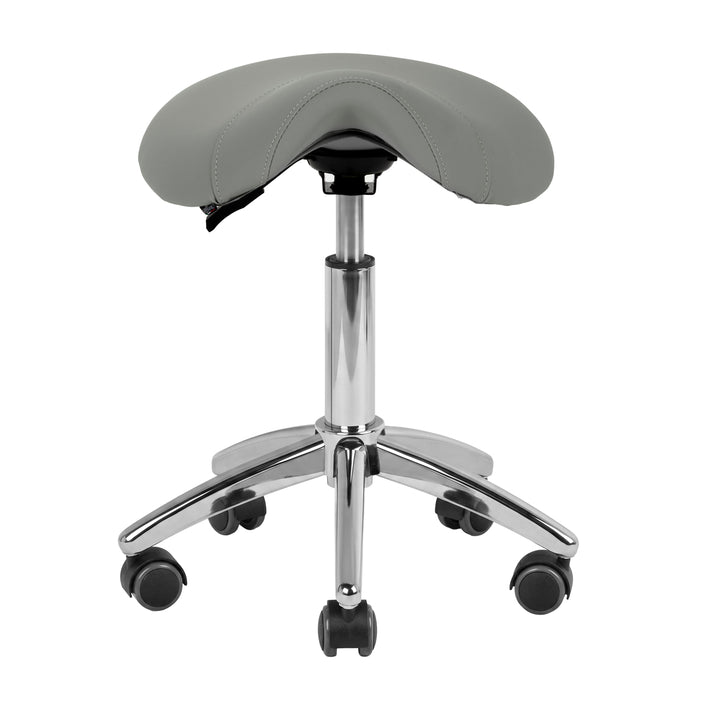Tabouret de Selle à Roulettes Réglable AM-302 Gris - image 2