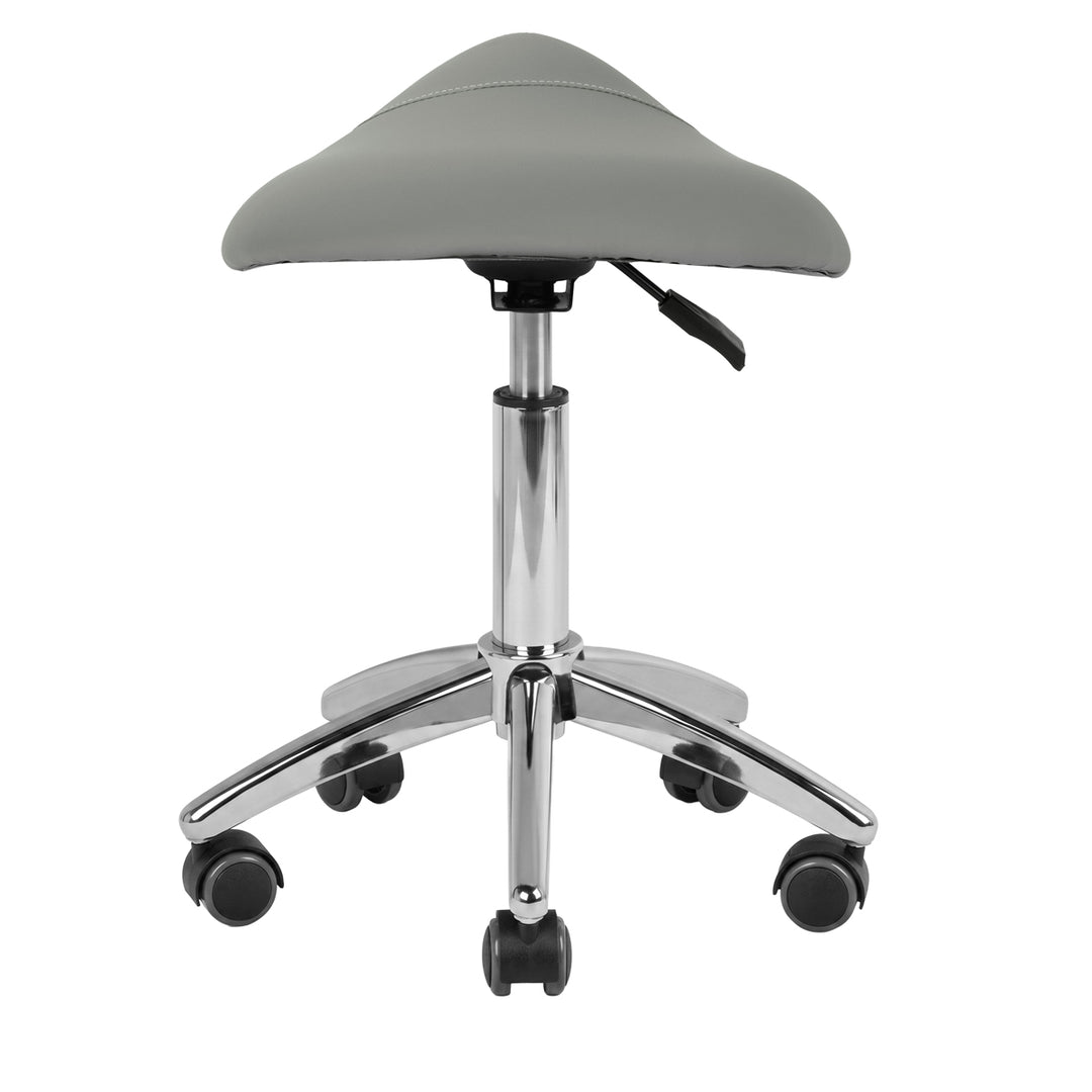Tabouret de Selle à Roulettes Réglable AM-302 Gris - image 4