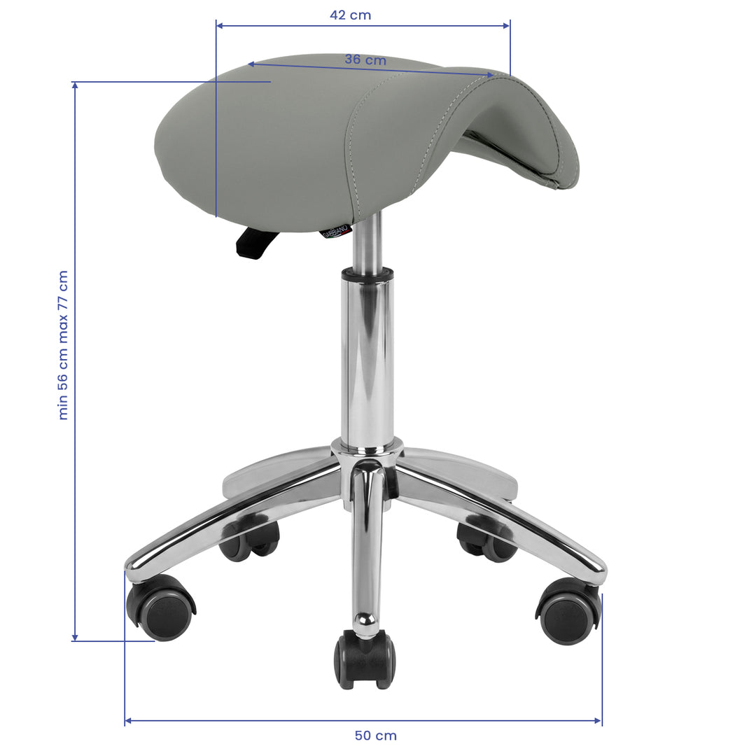 Tabouret de Selle à Roulettes Réglable AM-302 Gris - image 8