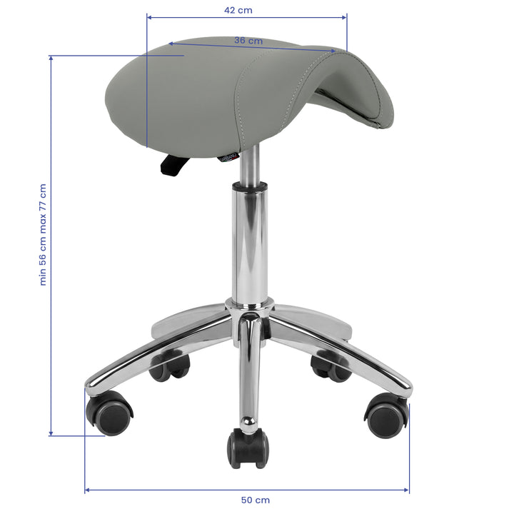 Tabouret de Selle à Roulettes Réglable AM-302 Gris - image 8