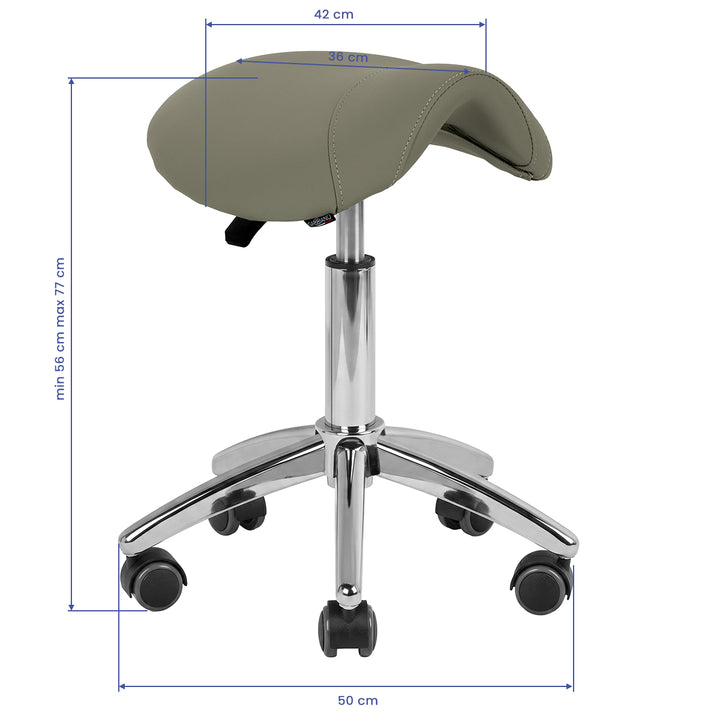 Tabouret de Selle à Roulettes Réglable AM-302 Gris - image 8