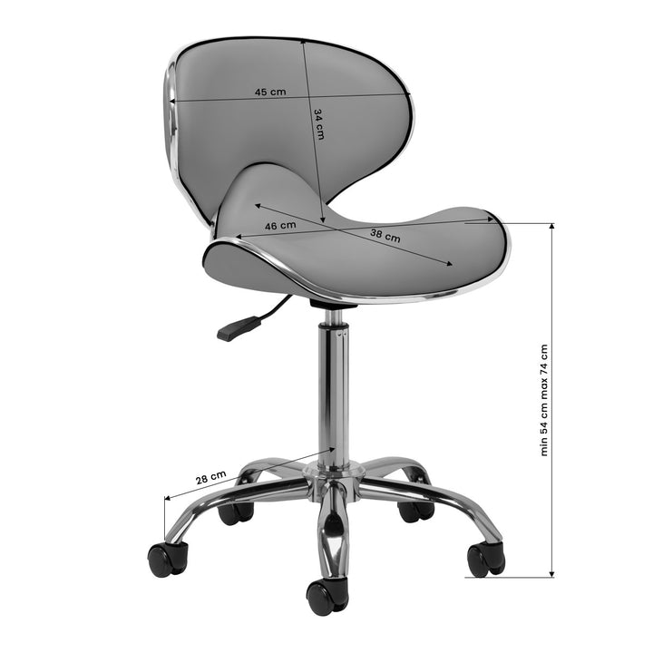 Tabouret à Roulettes Réglable Gabbiano Q-4599 Gris - image 8
