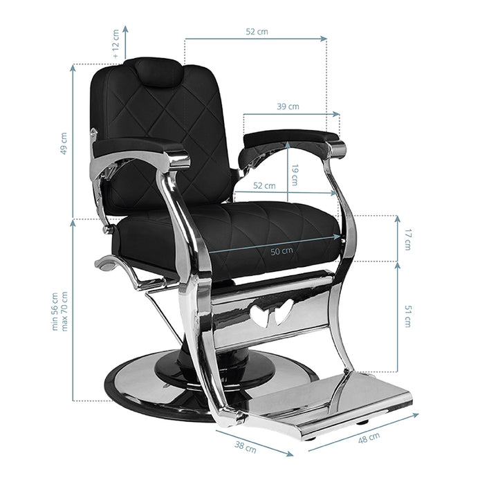Fauteuil Barbier Gabbiano Dario Noir - image 7