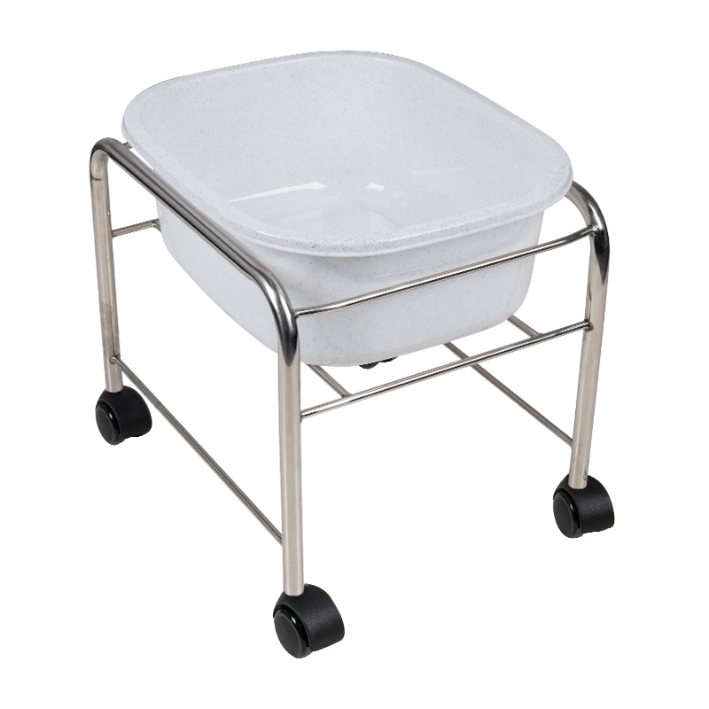 Bain de Pieds Pédicure Compact à Roulettes Chrome