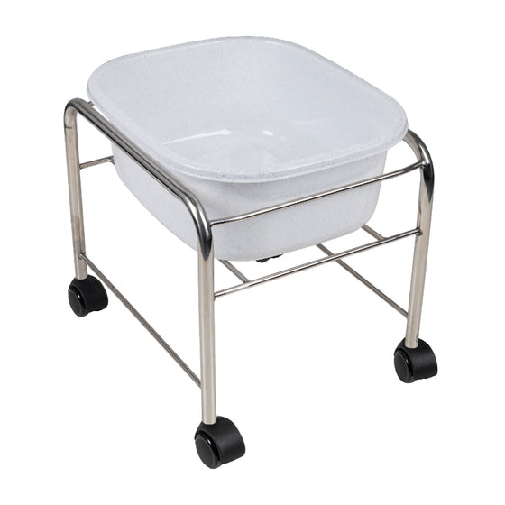 Bain de Pieds Pédicure Compact à Roulettes Chrome