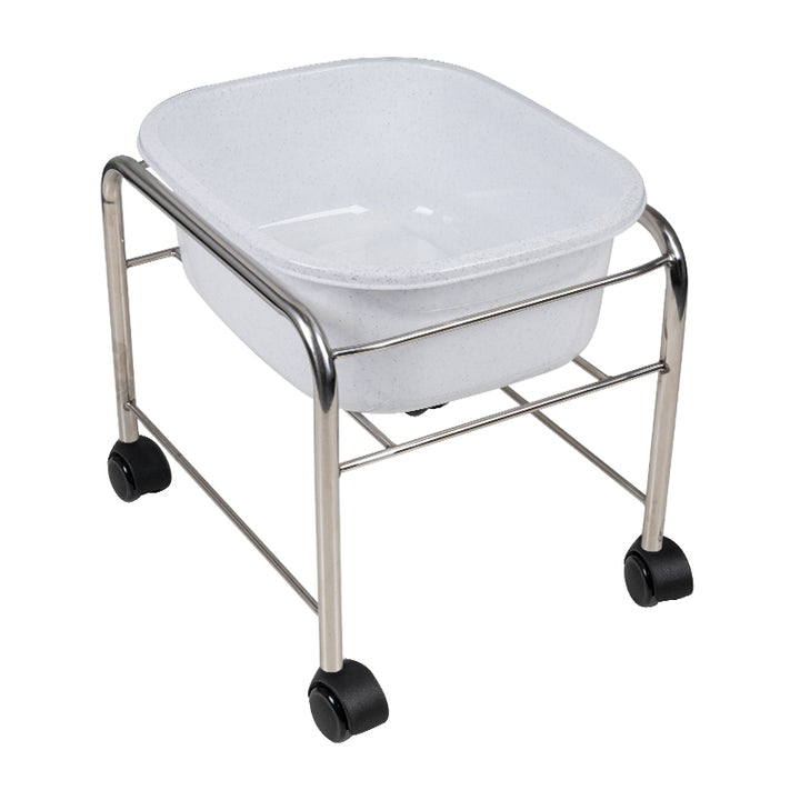 Bain de Pieds Pédicure Compact à Roulettes Chrome