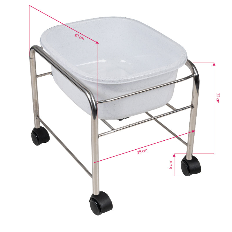 Bain de Pieds Pédicure Compact à Roulettes Chrome - image 4