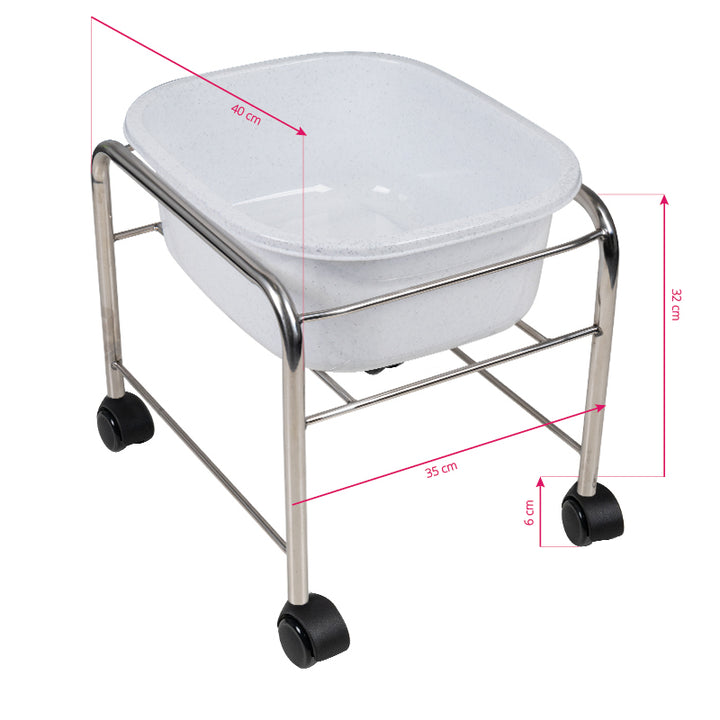 Bain de Pieds Pédicure Compact à Roulettes Chrome - image 4