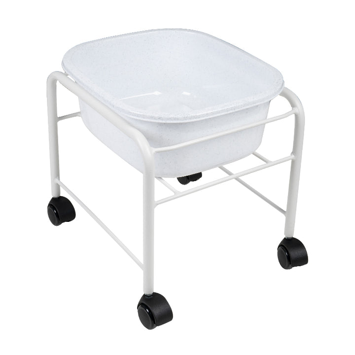 Bain de Pieds Pédicure Compact à Roulettes Blanc