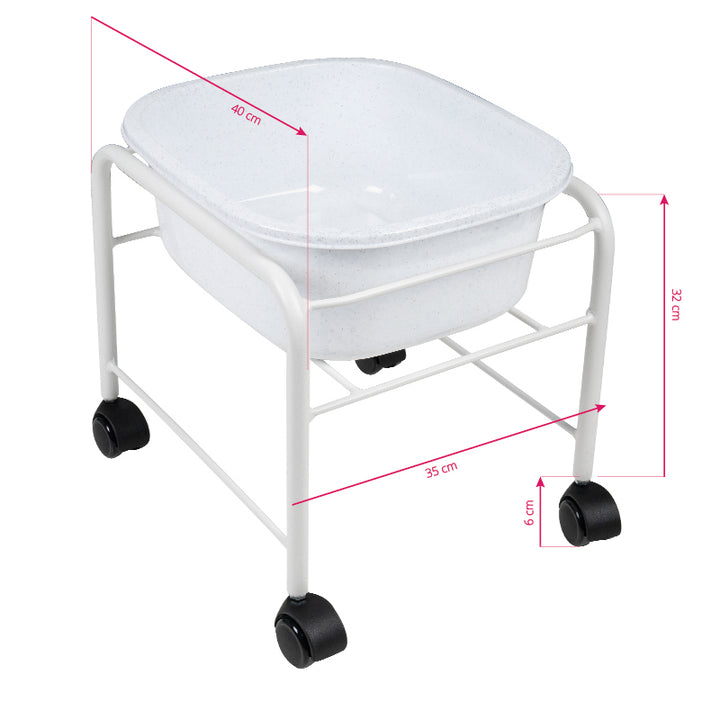 Bain de Pieds Pédicure Compact à Roulettes Blanc - image 4