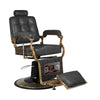 Fauteuil de barbier Gabbiano Boss HD Look Vieux Cuir Noir