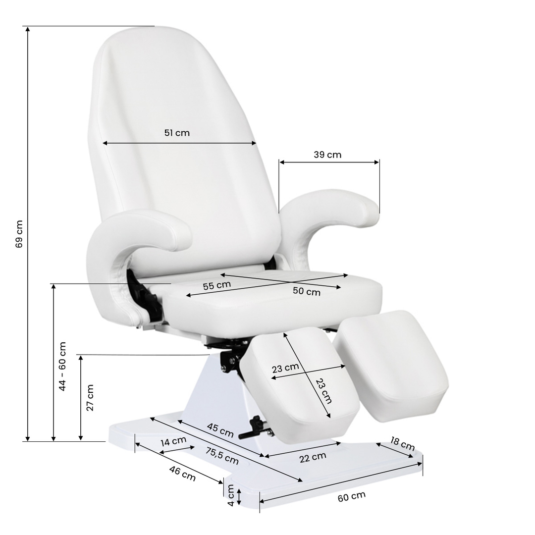 Fauteuil Esthétique Hydraulique 112 Podo Blanc - image 10