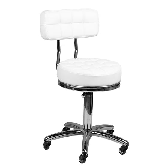 Tabouret à Roulettes Réglable AM-877 Blanc