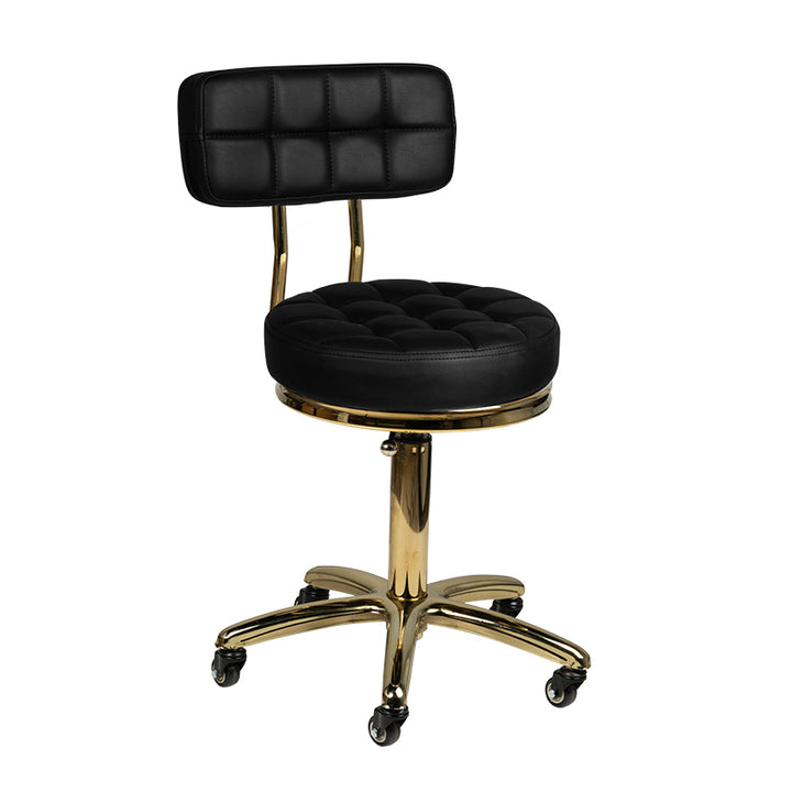 Tabouret à Roulettes Réglable avec Dossier AM-961 Or Noir