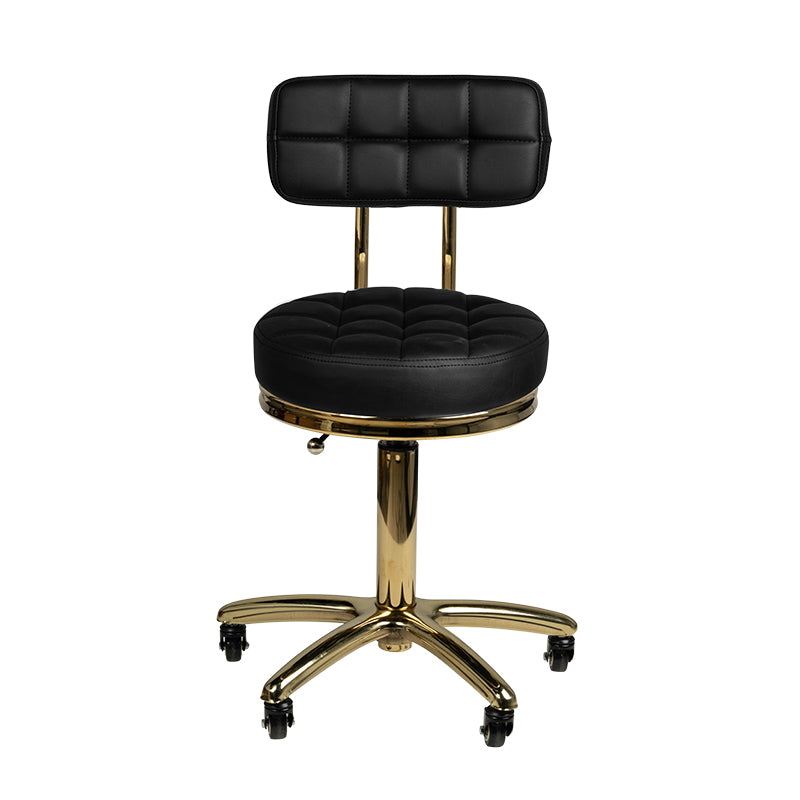 Tabouret à Roulettes Réglable avec Dossier AM-961 Or Noir - image 2