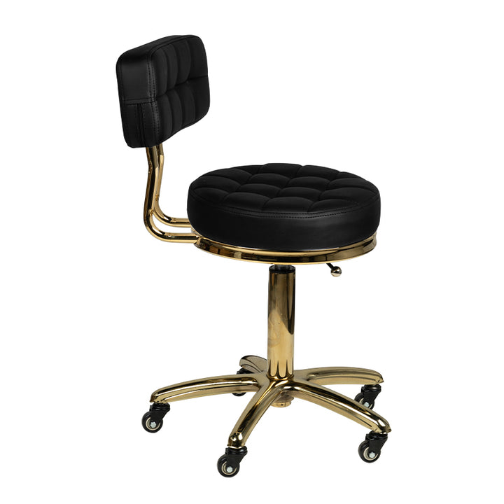Tabouret à Roulettes Réglable avec Dossier AM-961 Or Noir - image 3