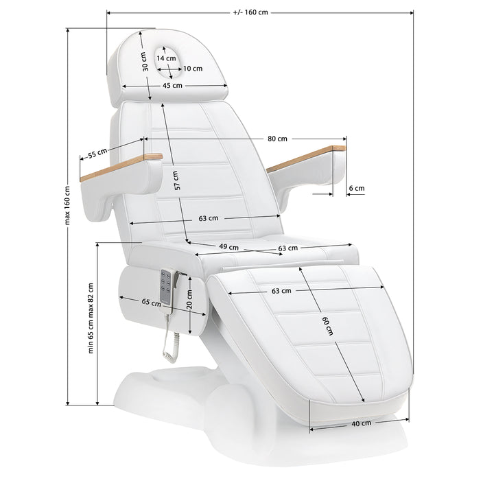 Fauteuil Esthétique Électrique Lux 273B à 3 Moteurs Blanc - image 17
