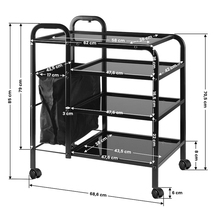 Chariot de Service Cosmétique Giovanni 1031 Noir - image 6