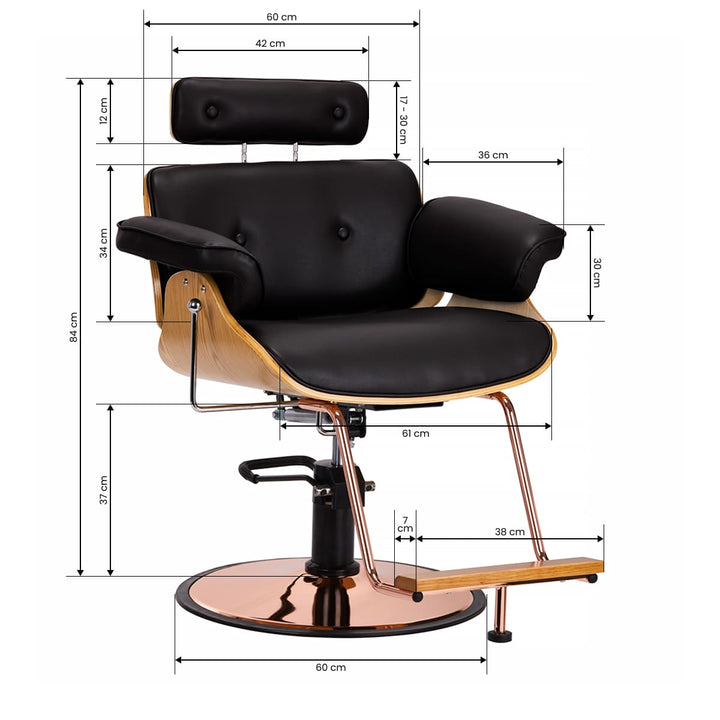 Fauteuil de Coiffeur Gabbiano Florence avec appui-tête réglable Noir