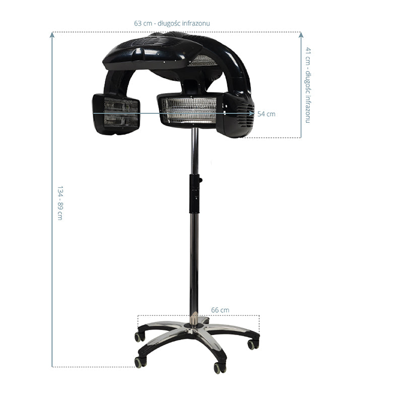 Casque Sèche-Cheveux sur Pied Gabbiano Infrazon 628 Noir
